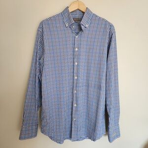 Peter Miller Mens Summer Comfort Blue Green Plaid Shirt